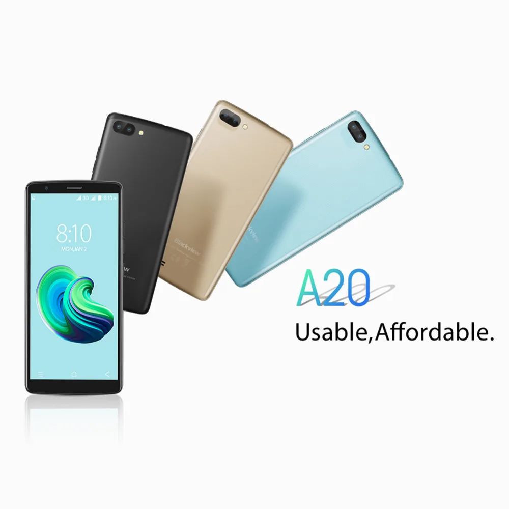 Смартфон Blackview A20 5 &quot18:9 экран Android Go Os Mtk6580m четырехъядерный 1 ГБ ОЗУ 8 Гб ПЗУ
