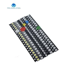 100 шт. = 5 цветов x 20 штук 5050 5730 1210 1206 0805 0603 светодиодный Диод ассортимент SMD светодиодный Диод комплект зеленый/красный/белый/синий/желтый