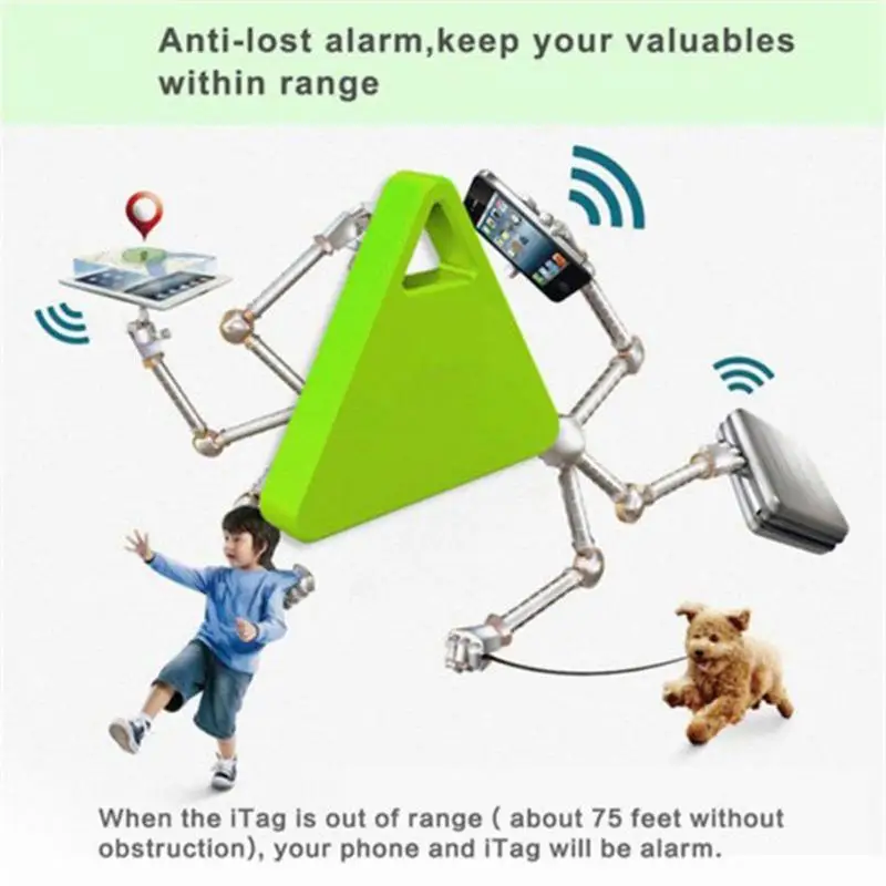 Bluetooth Tracer Haustier Hund Kind Kid GPS Locator Tag Alarm Brieftasche Key Außen Werkzeug (Lithi