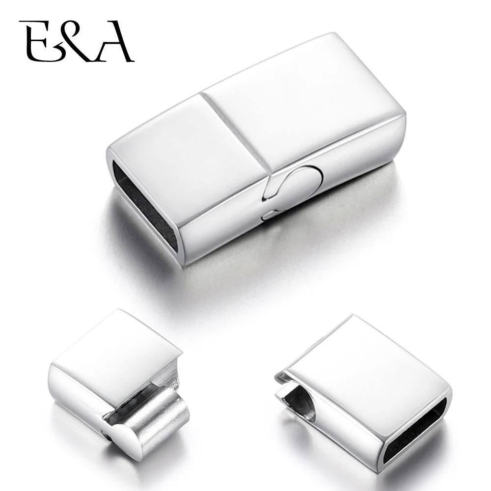 

Stainless Steel Magnetic Clasp Hole 8*3mm Mirror Polish Leather Cord Clasps Magnet Buckle DIY Bracelet Jewelry Making Supplies