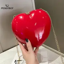 חדש כתף תיק נשים עבור אפרסק לב אדום שחור גדול קיבולת נשים של כתף Crossbody שרשרת שליח תיק Bolsa Femimina(China)