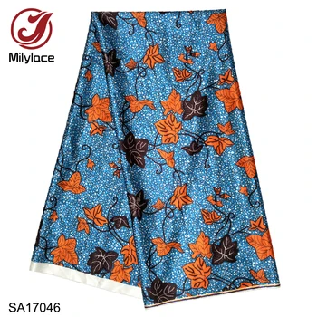 

Skin-Friendly printing satin fabric 5 yards soft polyester African Nigerian fabric for clothing tablecloth SA17046-50