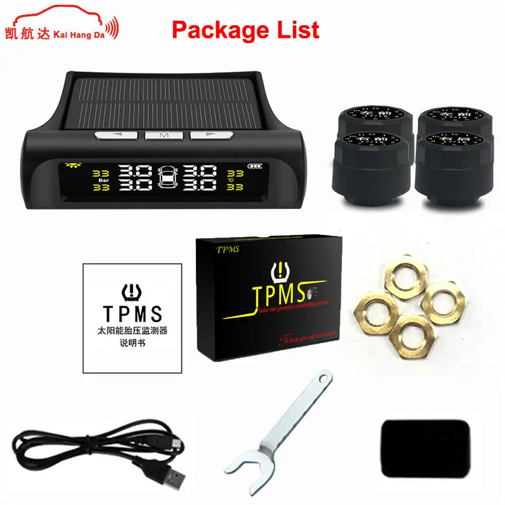 Система контроля давления в шинах TPMS на солнечной энергии UK ЖК монитор