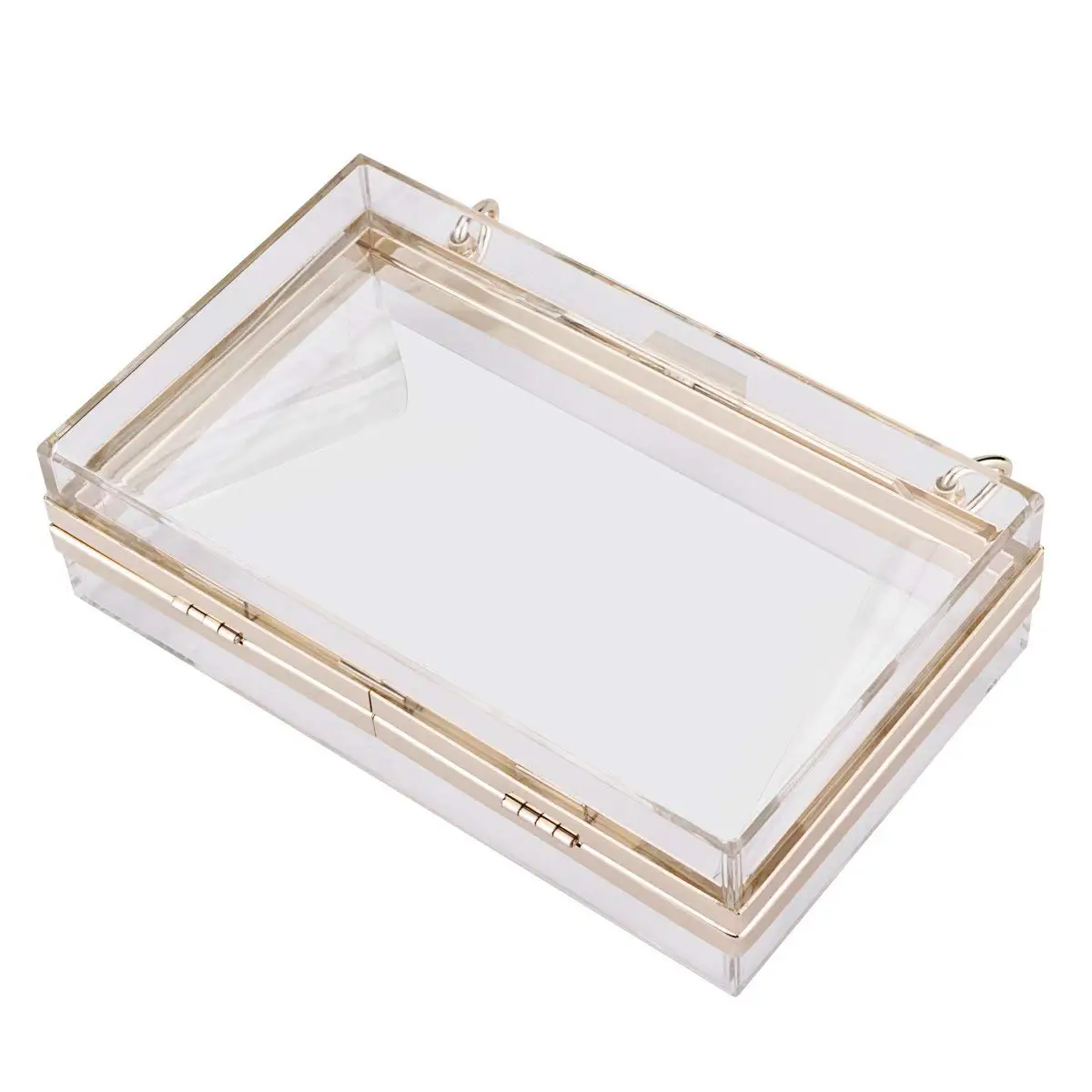 Women Cute Clear Acrylic Box Clutch Crossbody Purse Evening Bag