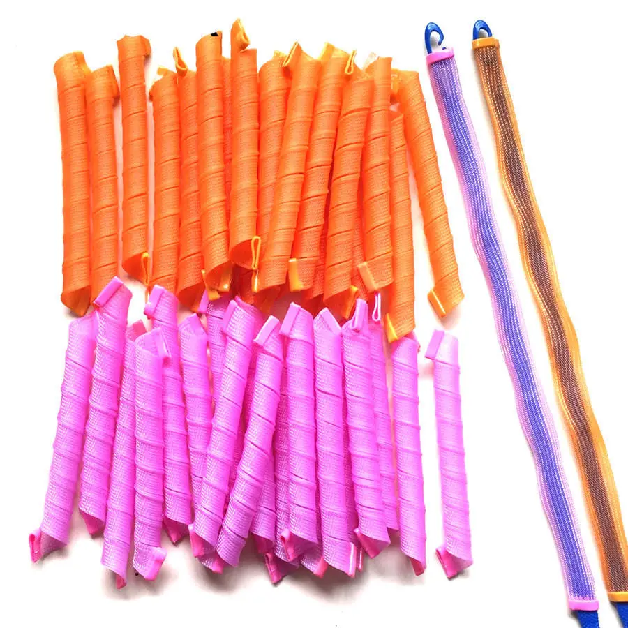 

40PCS 55cm Magic Hair Curlers Curl Model Spiral Ringlets Leverage Rollers 2.5cm Magic Hair Roller Spiral Curls Easy Usage