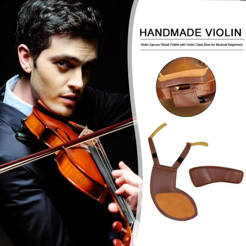 

Grinded Sheepskin 2 in 1 Detachable Violin Shoulder Rest Chinrest Pad Violin Chin Shoulder Fiddle Musical Instruments