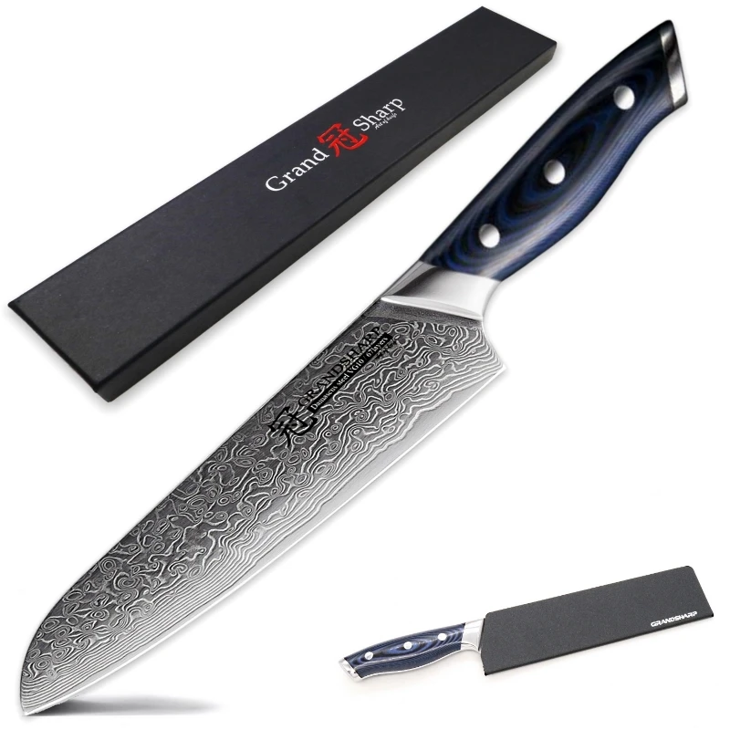 Santoku нож vg10 японский Дамасская сталь шеф повара кухонные ножи суши сашими лосось