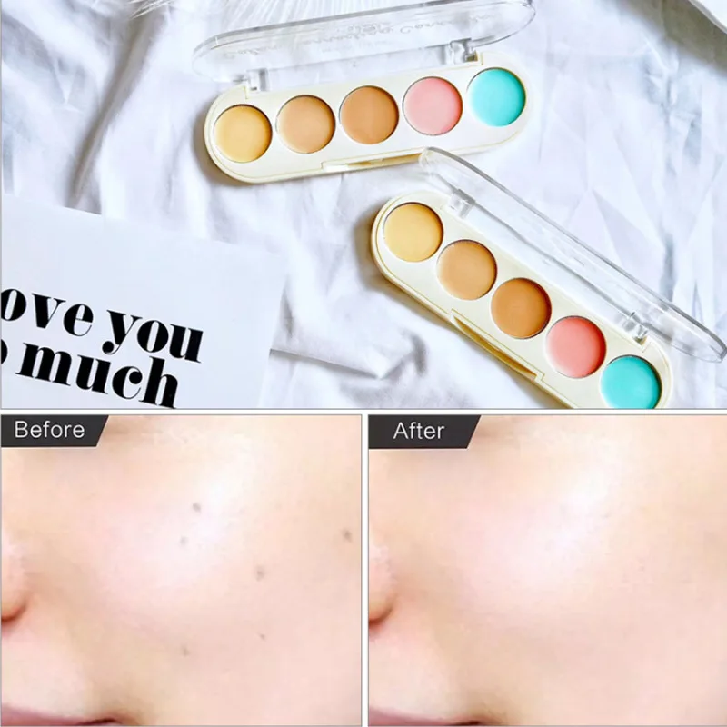 

5 Color Concealer Concealer Makeup Base For Face Eyes long lasting Oil Control facial Cosmetic Concealer