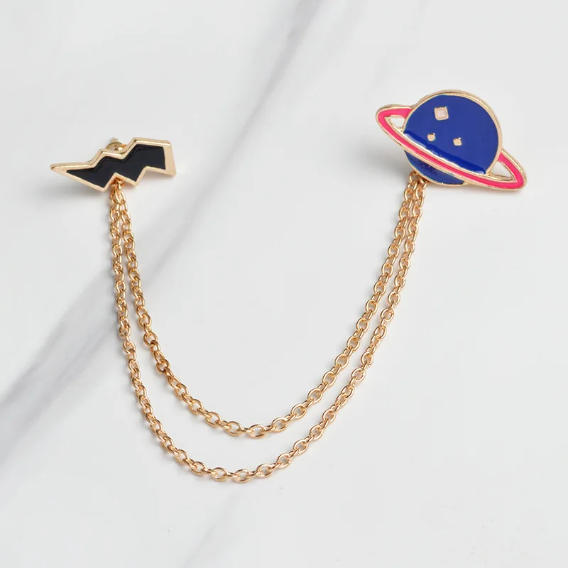 

2017 New Pattern Ornaments New Pattern Fashion Small Star Suit Lightning Brooch Lead Needle