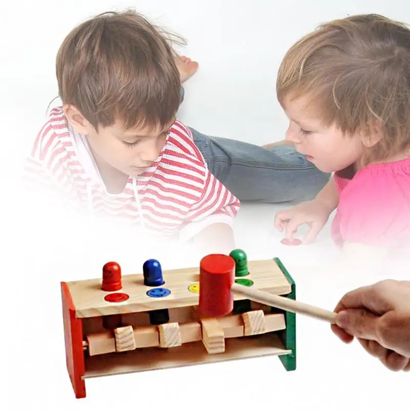 Wood Early Education Enlightenment Strike Trapeze Game Kids Pile Driver