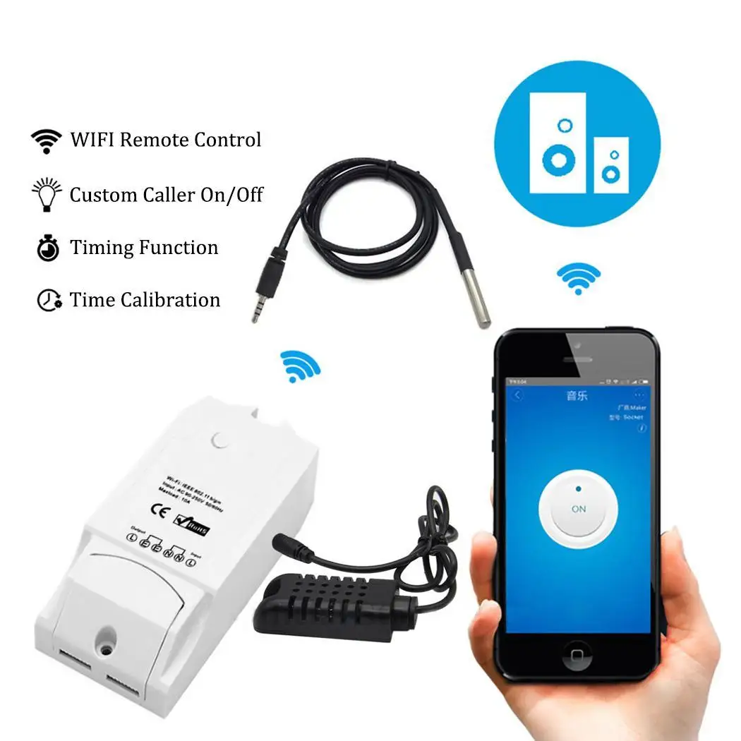Умный Wifi переключатель Sonoff TH16 контроль температуры и влажности умный домашняя