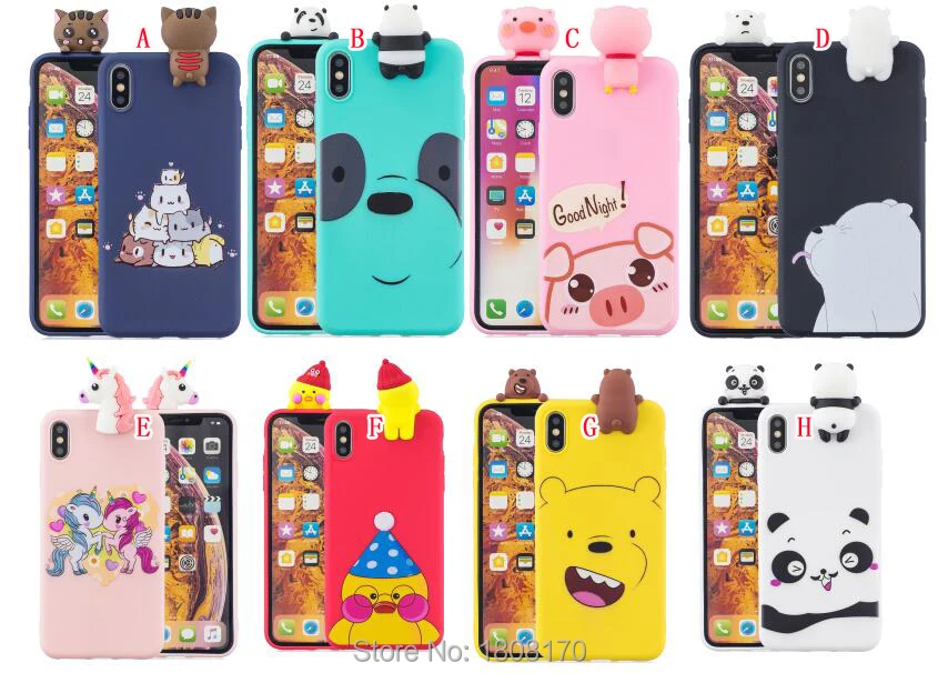 

C-Ku 3D Cartoon TPU Soft Case For Samsung Galaxy S10 Plus S10E For Huawei P30 Pro Honor 10 Lite 8A 8C 8X Bear SKin Cover 80pcs