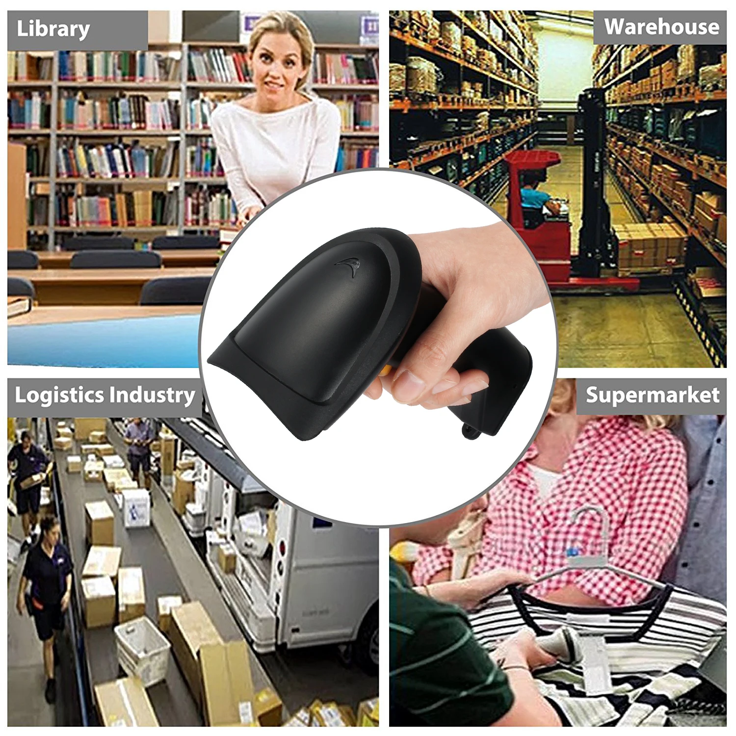 ESYNiC беспроводной + USB 2 0 проводной в 1 сканер штрих кода для компьютера POS ноутбук
