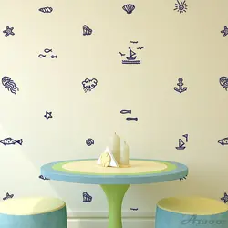 Мультфильм рыба наклейки на стену панда животных обои ПВХ водостойкие самоклеющиеся книги по искусству для детей спальня домашний декор