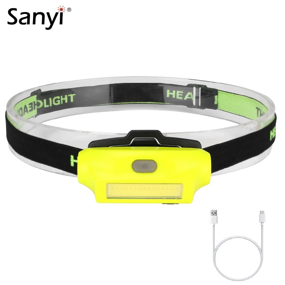 

Mini COB LED Headlamp 2 Modes Waterproof Headlight USB Charging Head Flashlight Torch Lantern For Outdoor Camping Night Fishing