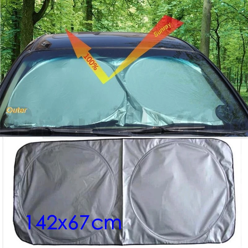 

LMoDri Car Front Window Sun Shade Auto Windshield Visor Cover Block Sunshade Foldable Cover 142*67cm