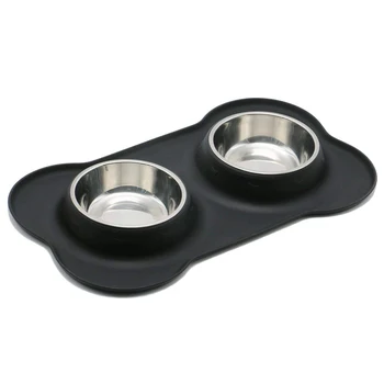 Dog Bowls In Silicone Mat