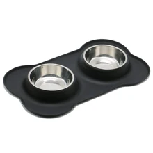 Non Spill Skid Resistant Practical Dog Bowls Stainless Steel Water and Food Feeder