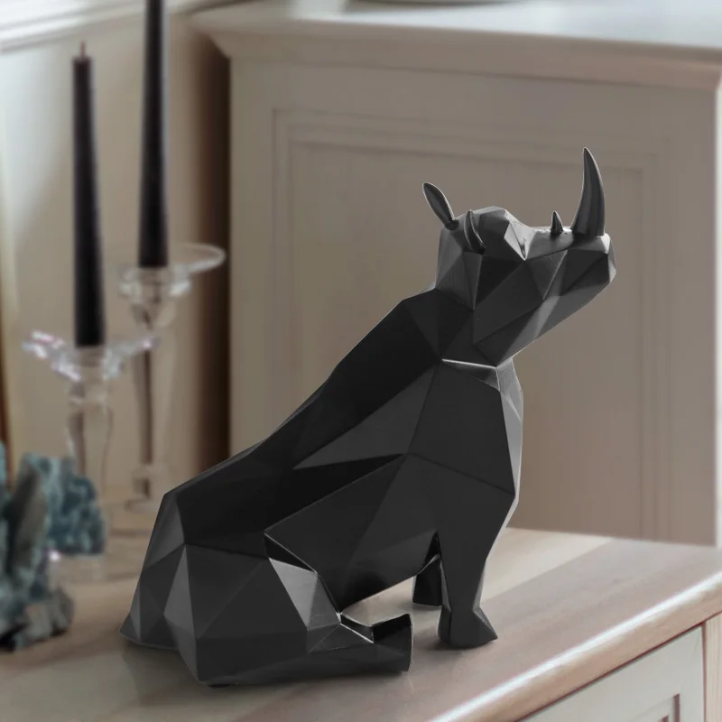 Koop Beeldje Dier Europese Creatieve Hars Geschenken Standbeeld Tafelblad Decor Voor Office Home Decoraties Rhinoceros Standbeeld Bureau Ornamenten