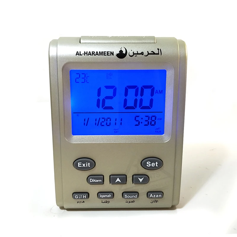 Мусульманские часы Azan с Qibla компасом al harameen исламский Al Harameen Fajr настольное время