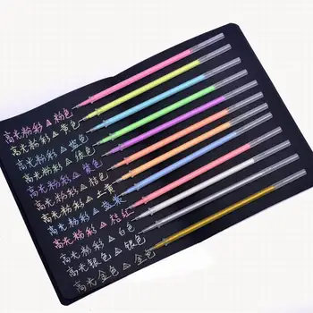 

Wholesal 12/24/36/48 Color Flash Ballpint Gel Pen Highlight Refill Color Full Shinning Refill Painting Pen Drawing Color Pen Ink