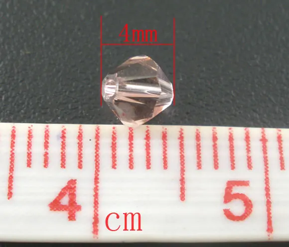 400 шт розовый создан кристалл Кварц Граненый Bicone beads 5301 4 мм(B03857
