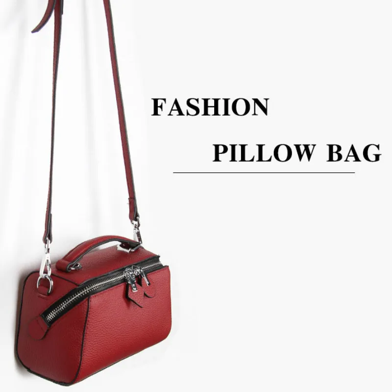 

Women Genuine Leather Tote Bag Small Pillow Bag Designer Handbags High Quality Cross Body Bags Fashion Ladies Luxury Bags 2018