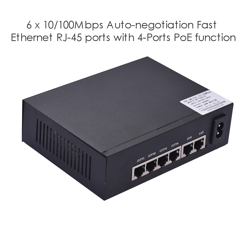 Сетевой коммутатор NF1006 4 порта Ethernet порт Uplink 1 6 Гбит/с IEEE 802.3at Power Over 100 Мбит/с