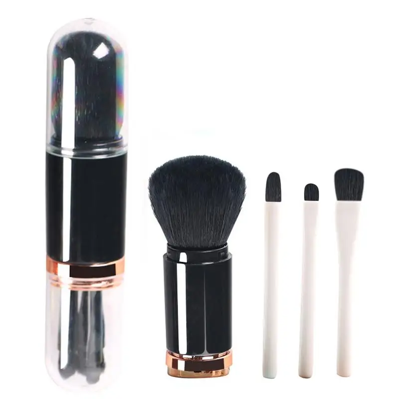 

Telescopic Double Head Large Makeup Brush Set A Set Of 4 In 1 Makeup Tools Loose Powder Eye Shadow Highlight Brush