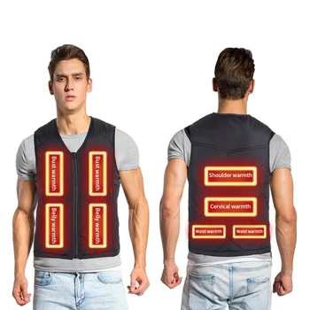 

Electric Heating Vest Warm Up Jacket Heater Cushion Pads Body Arthritis Pain Relief Temperature Control Heated Jacket +Battery