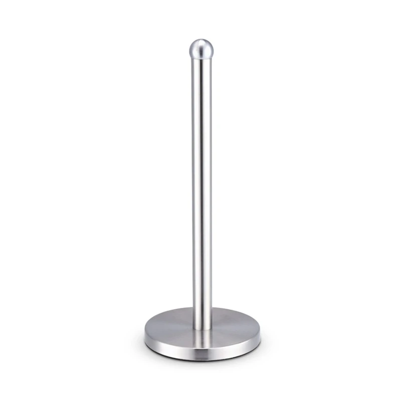 

opening promotion-Stainless Steel Kitchen Roll Paper Holder Bathroom Toilet Paper Stand Tissue Napkins Rack Round Head Home Ki