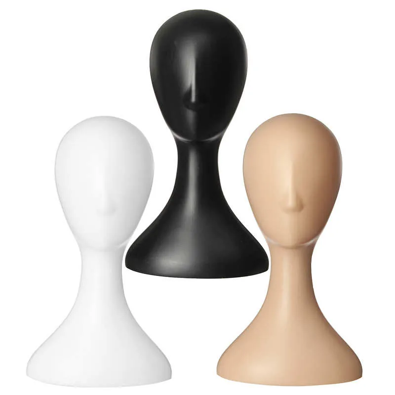 

Female Plastic Mannequin Manikin Head Model Foam Wig Hair Glasses Display Stand White/Black/Natural