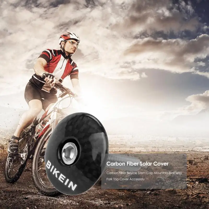 

2019 Bikein Full Carbon Fiber Bicycle Headset Stem Cap Road MTB Bike Headset Top Cover mountain Bicycle Parts For Toray