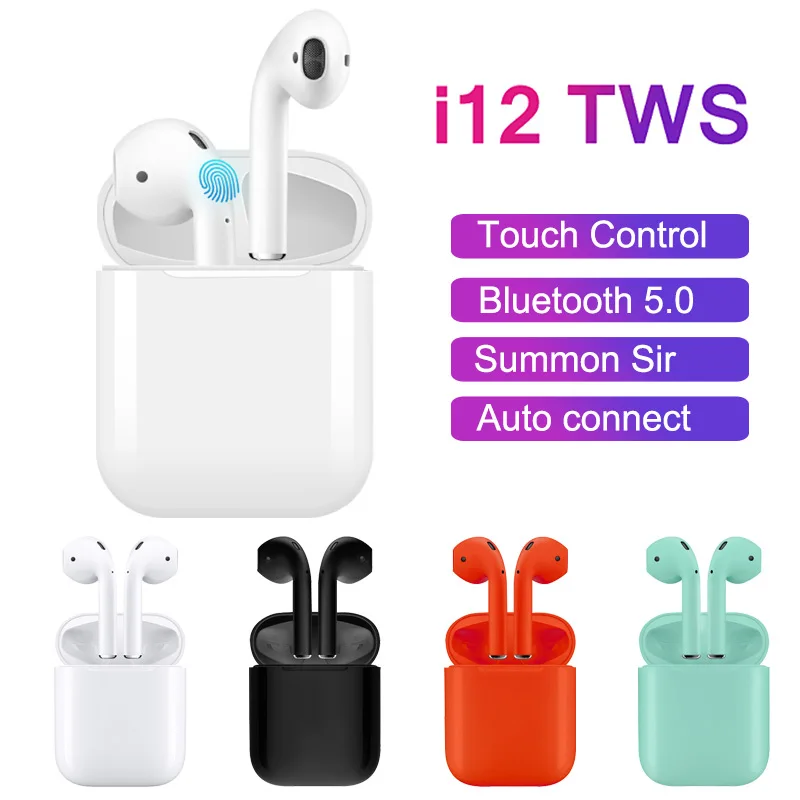 

2019 New i12 TWS Touch Control Bluetooth 5.0 Earphone Mini Earbuds Wireless Headset air pods PK i10 i11 For iphone phone xiaomi