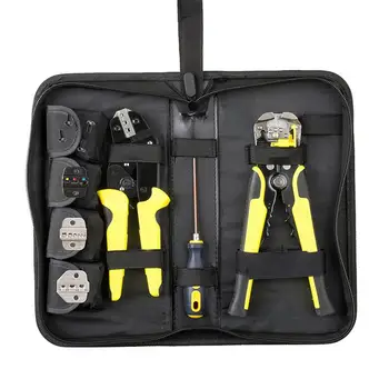 

4 In 1 Wire Crimpers Stripper Crimping Pliers Tool Replaceable Easy to Use Durable Save Effort for Cable Network Cable