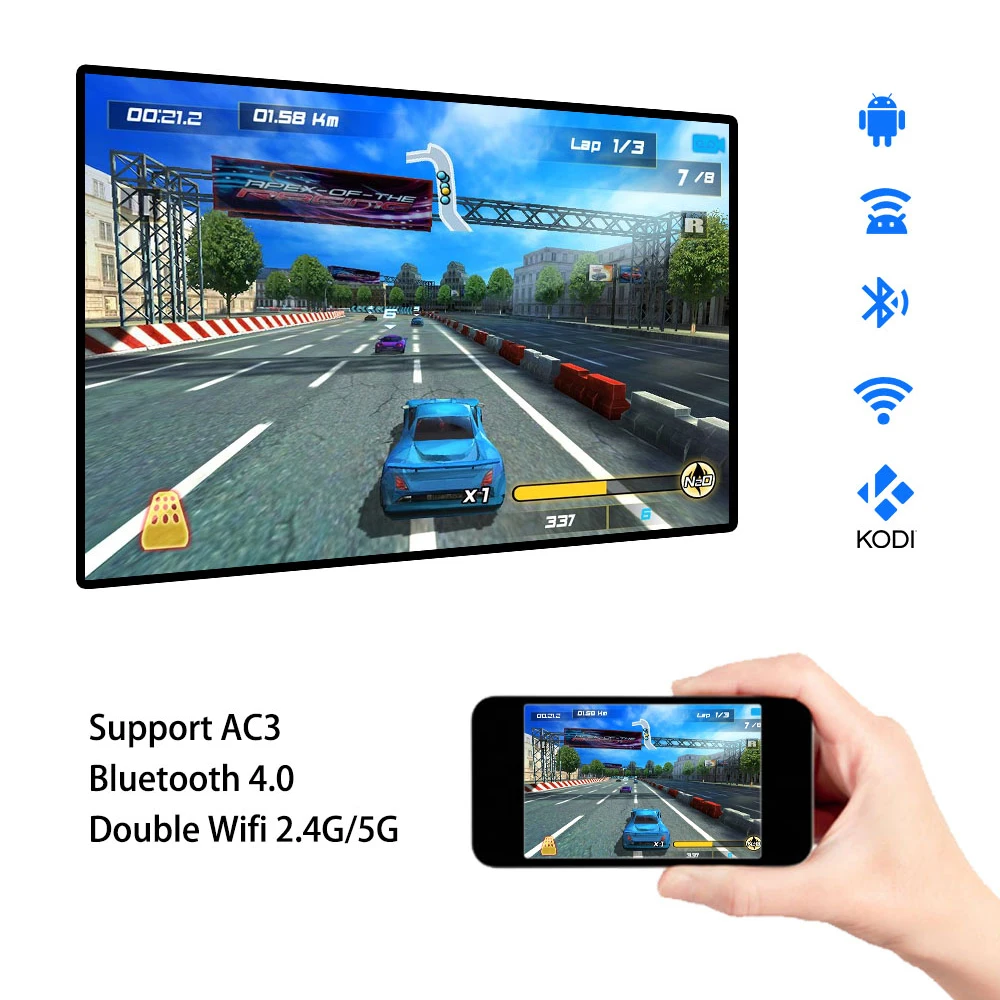 5000 мАч Touyinger Everycom S6 plus pico карманный портативный проектор для смартфона Android dlp wifi