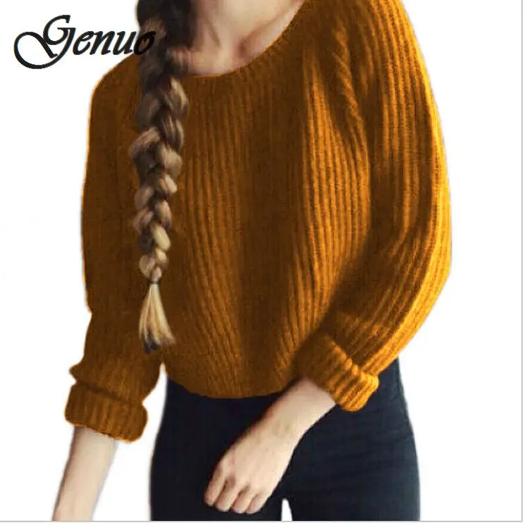 Autumn winter women sweaters and pullovers korean style long sleeve casual crop sweater slim solid knitted jumpers sweter mujer Autumn winter women sweaters and pullovers korean style long sleeve casual crop sweater slim solid knitted jumpers sweter mujer