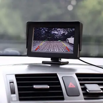 

4.3Sunshade Ultra Slim Instrument Type Car Display & EU Plate Mount Car Reversing Camera Kit Strong Compatibility Easy To Instal