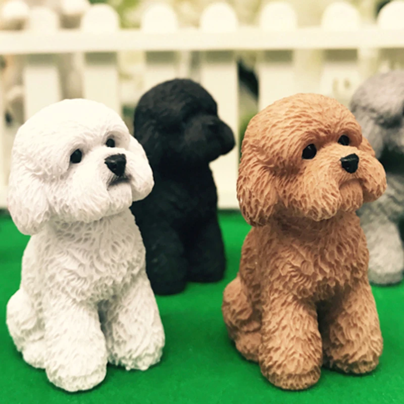 Формы для гипса 3D Милые силиконовые формы для собак Bichon собака Сделай Сам эфирное масло распределитель гипсовые поделки подарочная форма для свечей