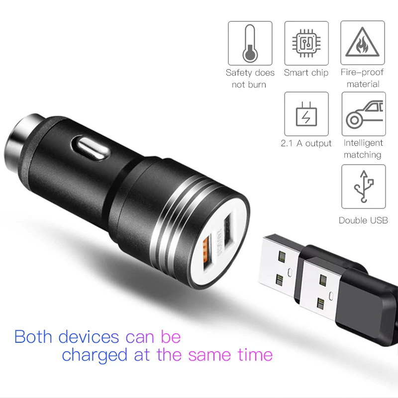 Двойной зарядное устройство USB для мобильного телефона Зарядное устройство адаптер Авто быстрой зарядки для samsung S8 iPhone 7 huawei Redmi дорожное автомобильное зарядное устройство