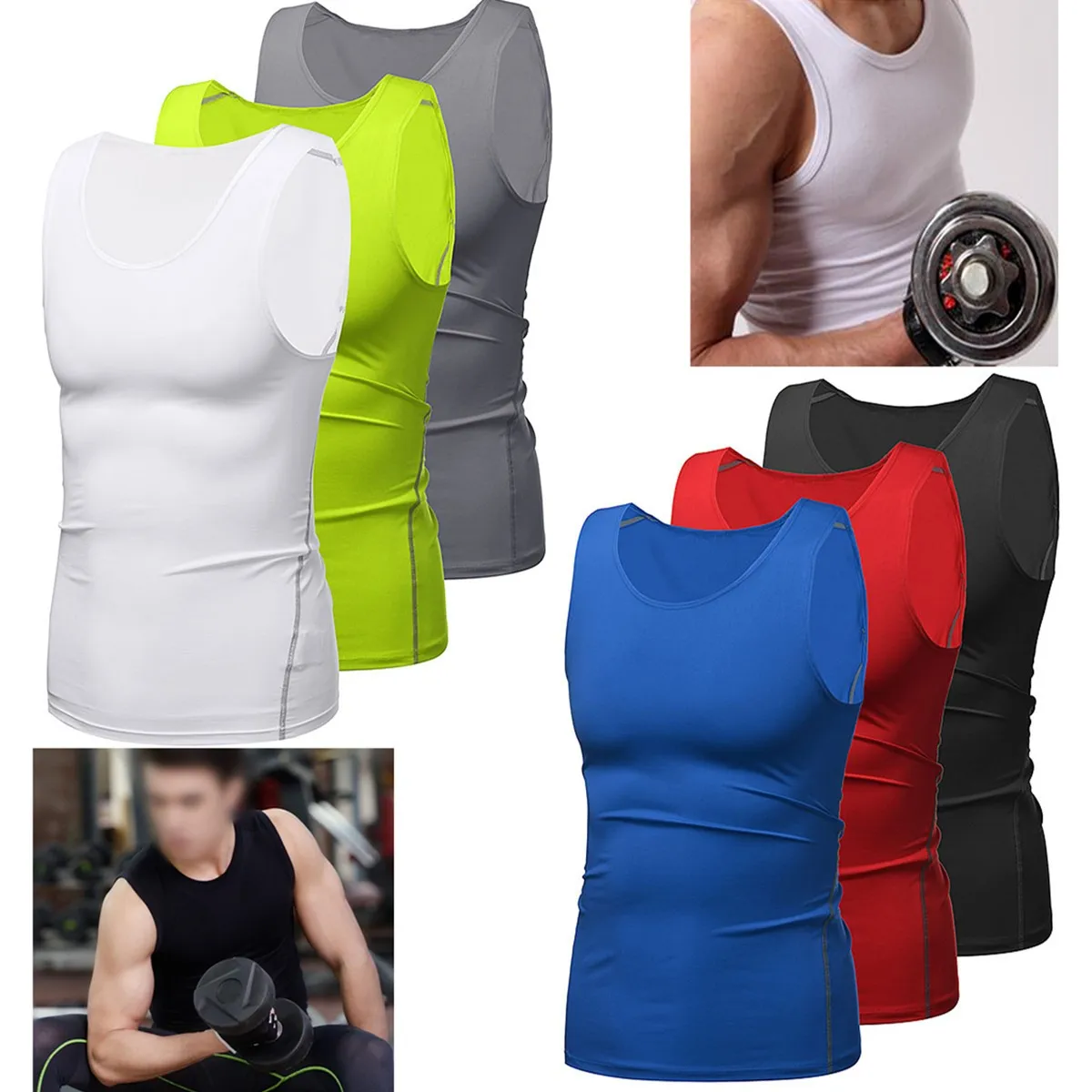 

Men Running T-shirts Vest Sport T-shirt Compression Under Base Layer Thermal Shirt Tops Gym Hiking Running Tight T-Shirts