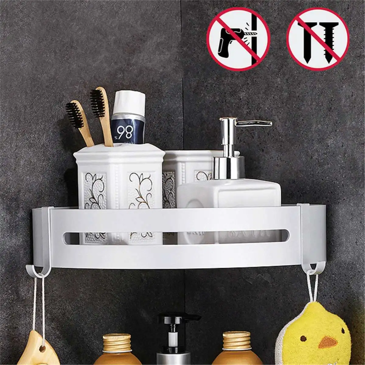 Buy 3 Colors Aluminum Storage Rack Holder Bathroom