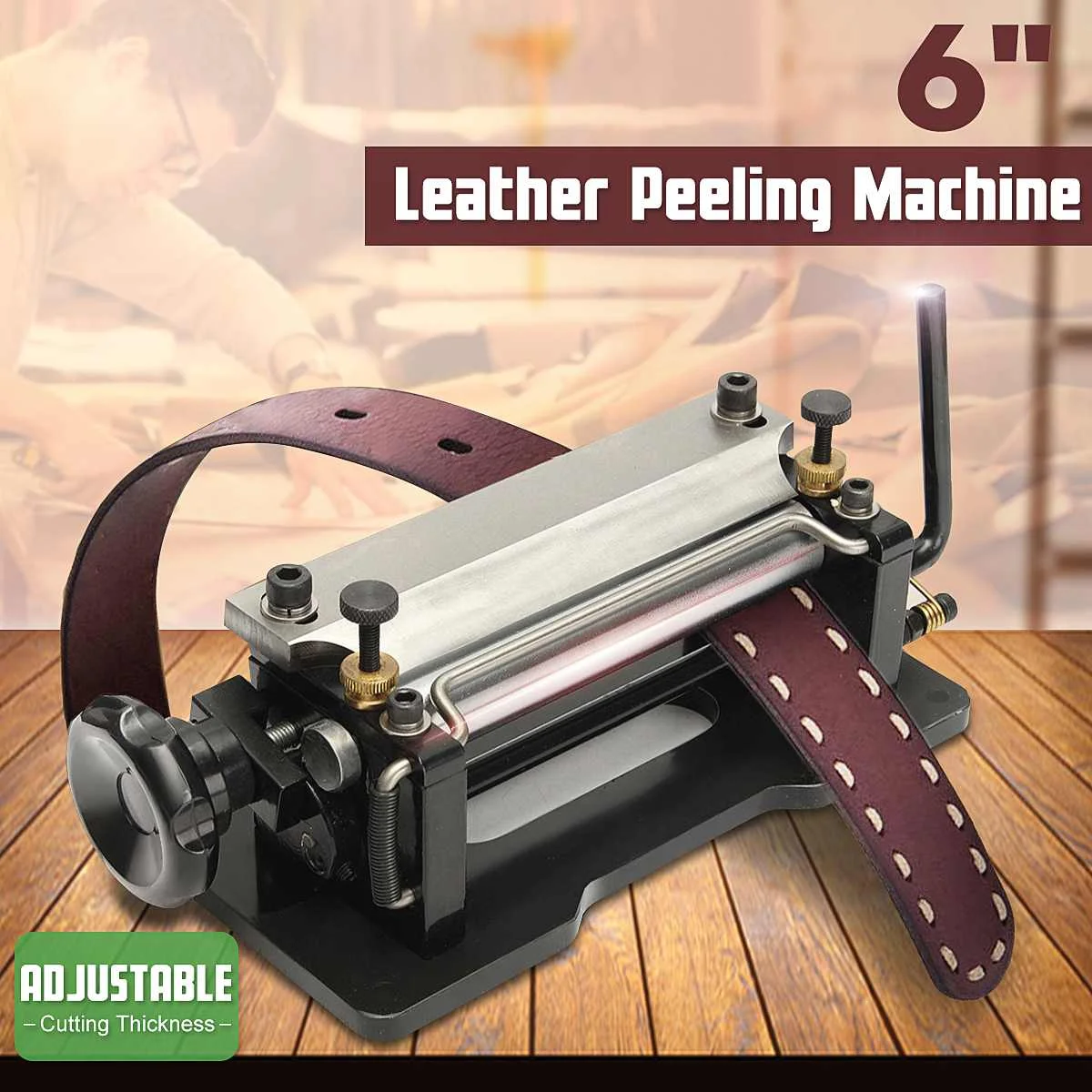 

Stainless Steel 6" DIY Leather Skiver Peeler Splitter Shovel Skin Skiving Paring Peeling Machine 30*12.5*10.5cm