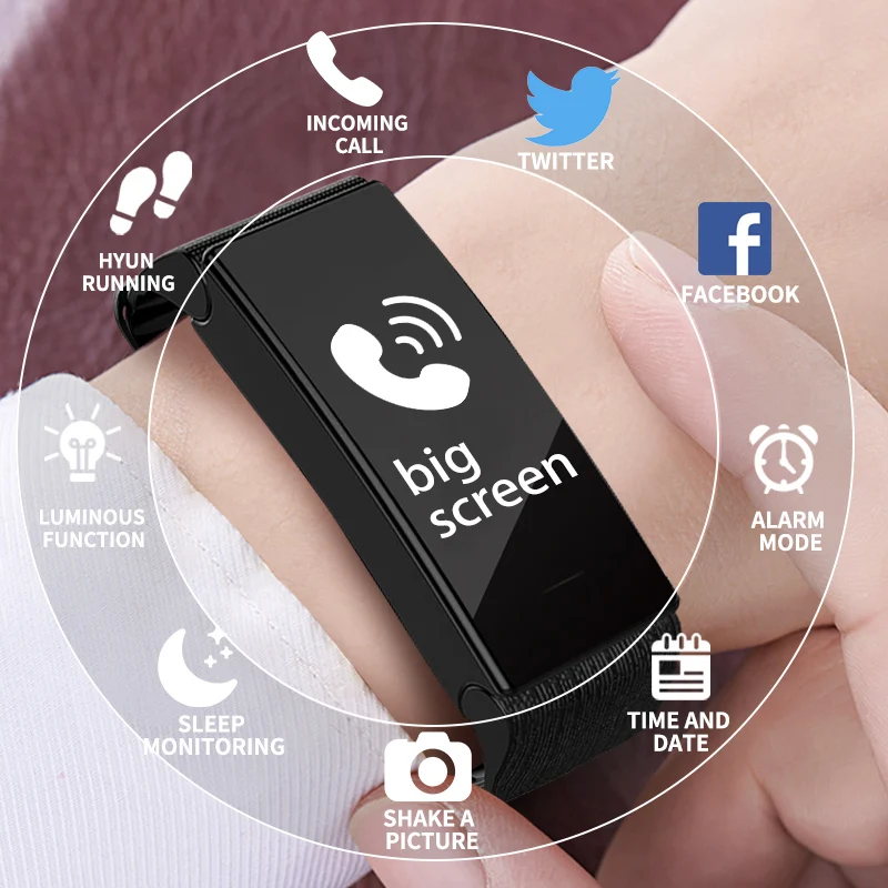

SENSTHEN 0.96'' Colorful Screen Plus Smart Sports Running Swimming Bracelet IP67 Waterproof Pedometer Health Monitor smartband