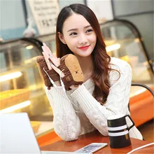 Для мужчин женщин зимние руки теплые лыжный спорт Велоспорт Мотоцикл мультфильм выражение Смешные Перчатки USB Powered с подогревом Прихватки для