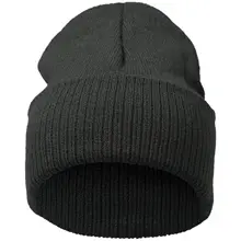 HTHL-одноцветная полоска, вязаная шапка темно-серого цвета