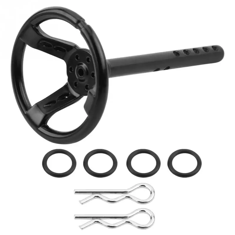 

Universal Metal Steering Wheel Black RC Crawler Steering Wheel for 1/10 Scale RC Crawler Car High simulation accessory