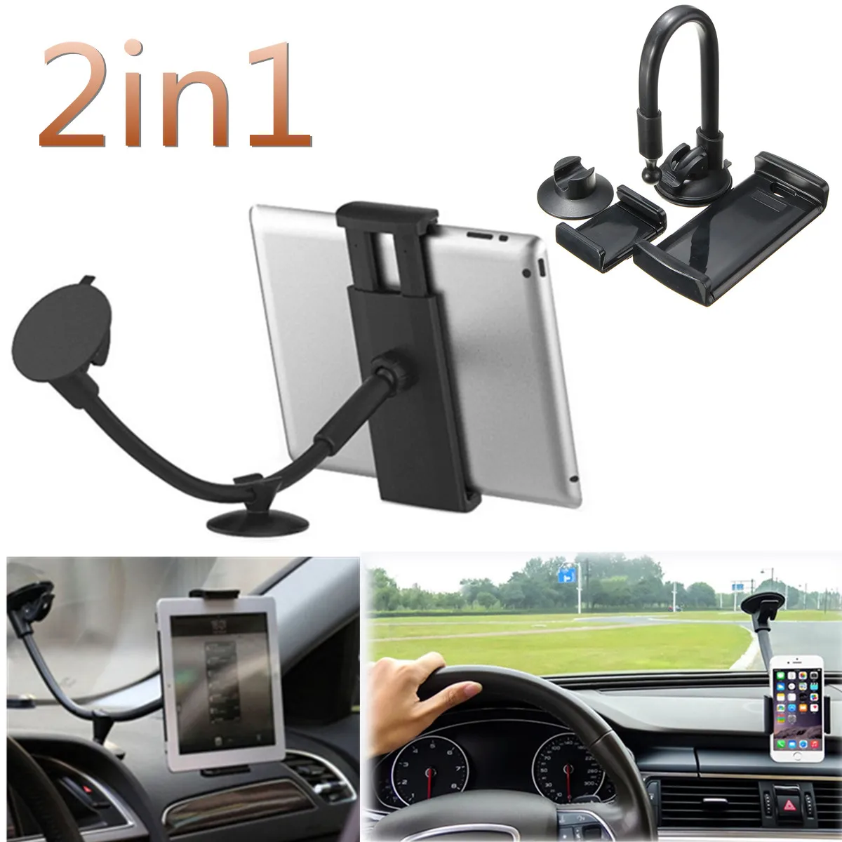 

Universal Car Windshield Dashboard Mount for 7-10 inch Tablet Holder Bracket for ipad 1 2 3 4 5 Car Phone Holder GPS Stand Clip