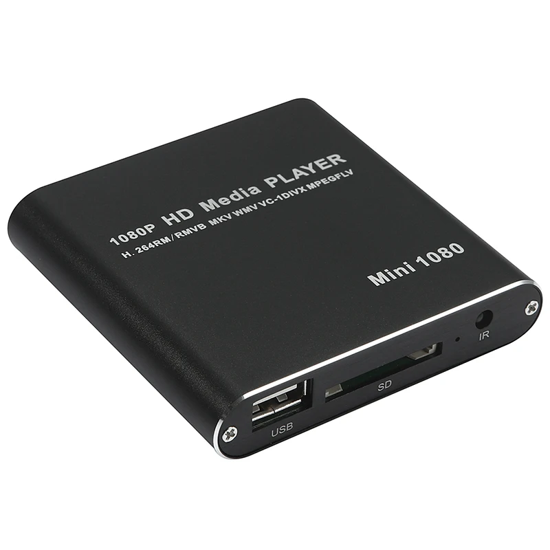 Us Plug Mini Car Hdd Media Player Adapter Hdmi Av Usb Host With Sd Mmc Card Reader Support H.264 Mkv Avi 1920x1080P 100Mpbs(Bl |