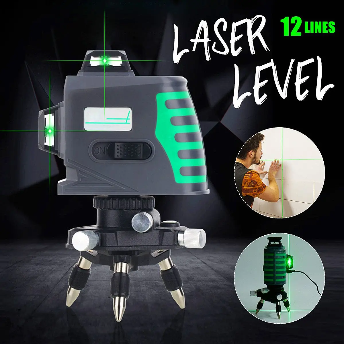 

Laser Level 12 lines 3D Self-Leveling 360 Horizontal And Vertical Super Powerful Laser level green Beam laser lever